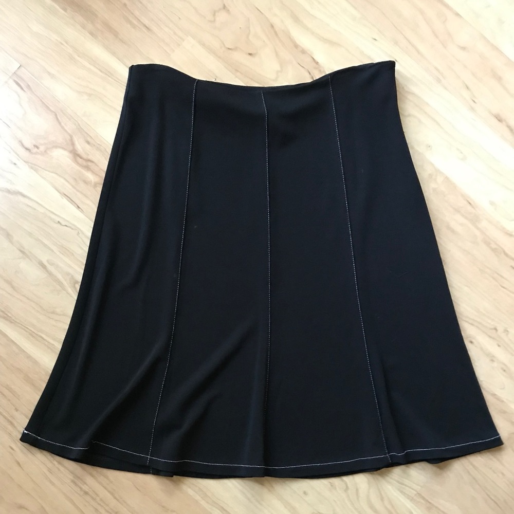 CLIO - Black A-line skirt with White Accent Stitch